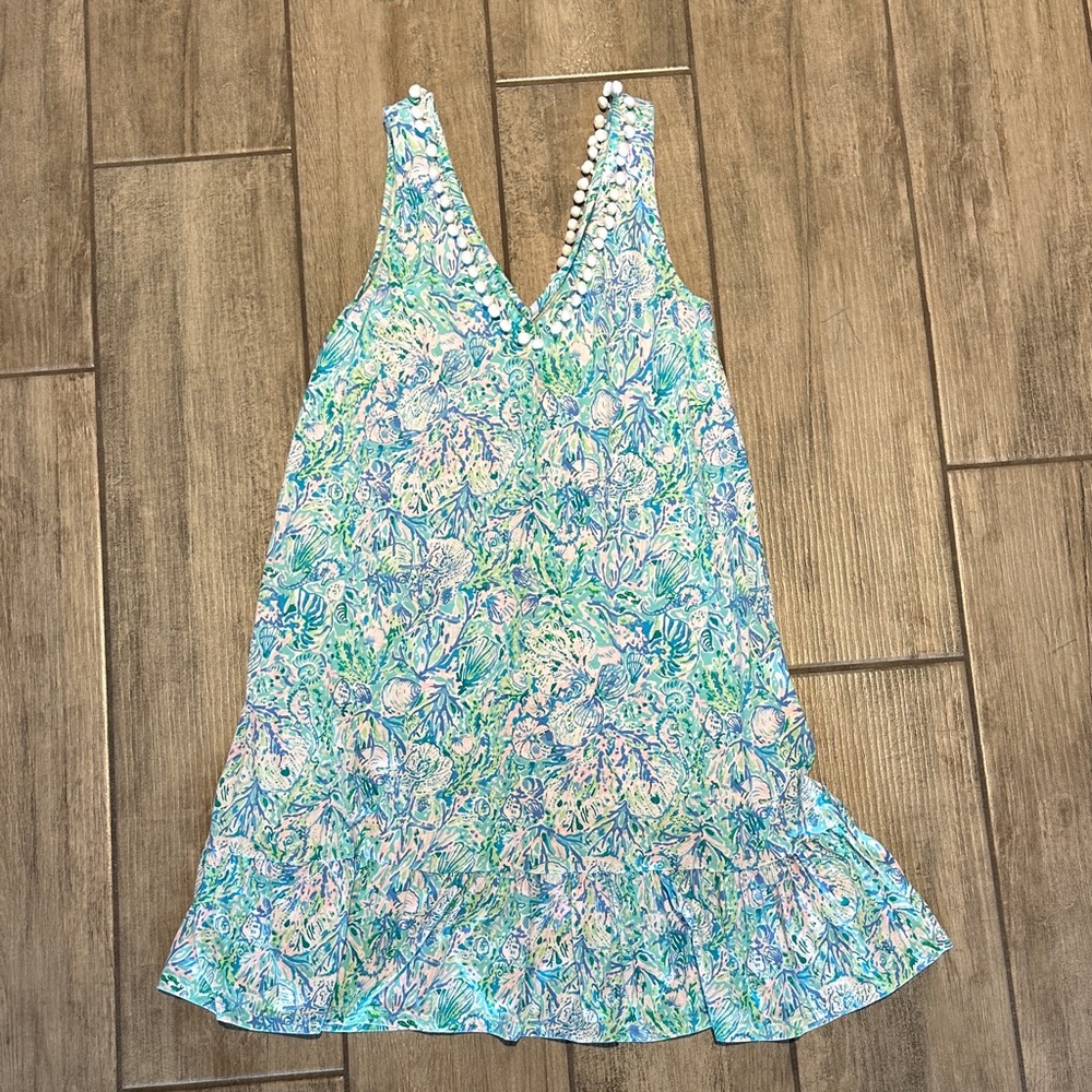 Lilly Pulitzer Sleeveless Floral Print Dress in Mint, Blue & Pink